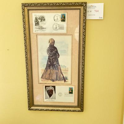 B764 Harriet Tubman Hand Colored Print by Hubbard.