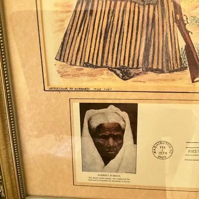 B764 Harriet Tubman Hand Colored Print by Hubbard.