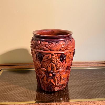B767 St. Louis Hand-Carved Wooden Vase