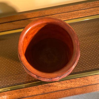 B767 St. Louis Hand-Carved Wooden Vase