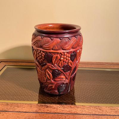 B767 St. Louis Hand-Carved Wooden Vase
