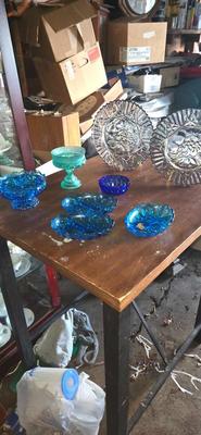 Blue glass lot