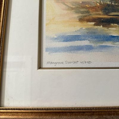 Mangrove Sunset Watercolor Print by Hannah Ineson (DR-BM)