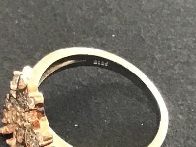 S925 Rose Gold Silver Butterfly Rhinestone Ring