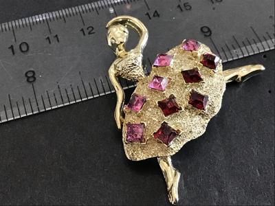 Fabulous Vintage Square Rhinestone Ballerina