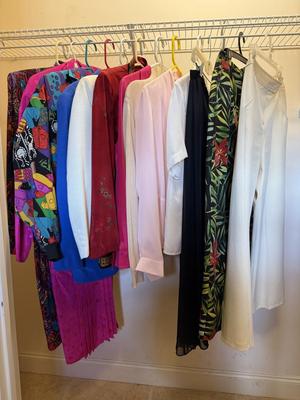 Vibrant & Elegant Vintage Silk Fashions by Oleg Cassini, Annalisa, Harvé Benard, & More (E-HS)