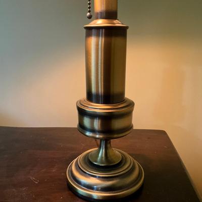 C779 Vintage 1960's Original Gold Metal Shade Candlestick Candelabra Bouillotte Style Table Lamp