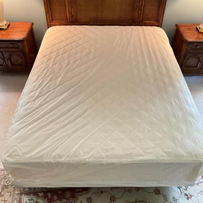 C782 Vintage Drexel Heritage Cabernet French Provincial Queen Sized Cane Headboard