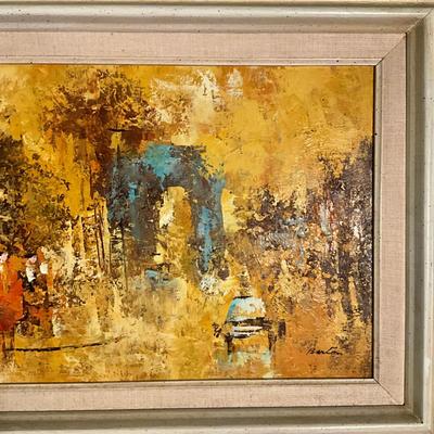 C783 Original Edward Barton Oil On Canvas Street Scene