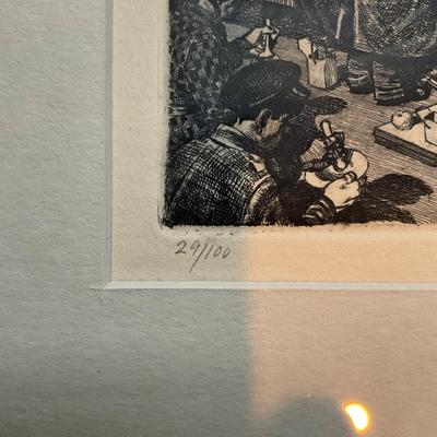 C784 Signed Black & White Etching Of "Susanna's Liberation Day" By David Itchkawich