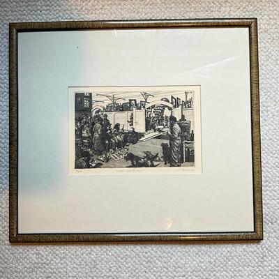 C784 Signed Black & White Etching Of "Susanna's Liberation Day" By David Itchkawich