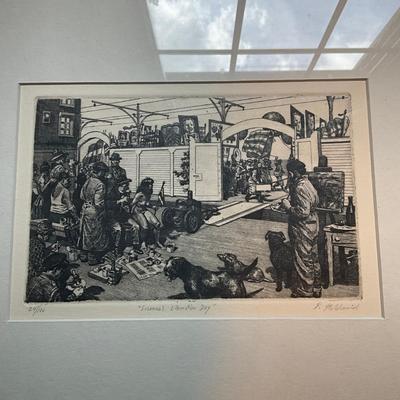 C784 Signed Black & White Etching Of "Susanna's Liberation Day" By David Itchkawich