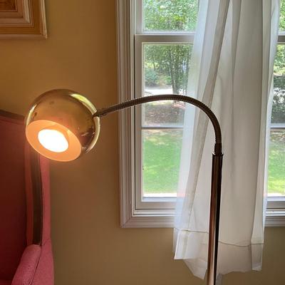 C786 Vintage Mid Century brass Plated Gooseneck Floor Lamp