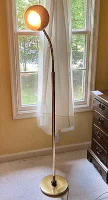 C786 Vintage Mid Century brass Plated Gooseneck Floor Lamp