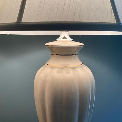 A788 Pair Of Vintage Berman Ceramic With Brass Base Lamps