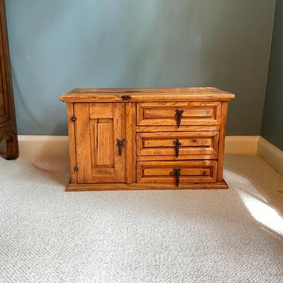 A792 Three Drawer Reclaimed Wood Jewelry Credenza