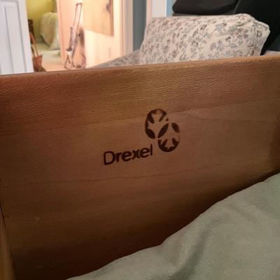 A793 Vintage Drexel Heritage Cabernet French Provincial Nine Drawer Dresser with Mirror