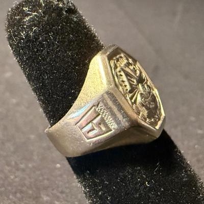 1931 Octagonal 10K White Gold Ring (K-HS)