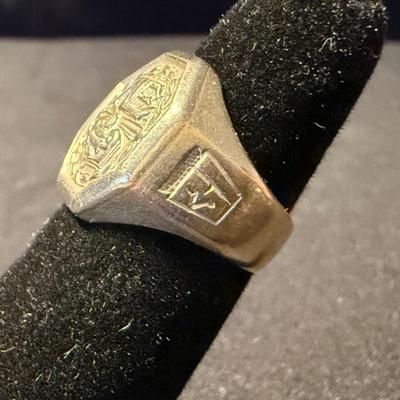 1931 Octagonal 10K White Gold Ring (K-HS)
