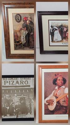 LOT 4D: " Contemplating Lincoln", "The Banjo Player" Prints and More