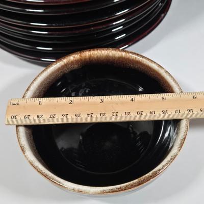 LOT 25D: Large Collection of Pfaltzgraff and Other Named Brown Drip Pottery Ware