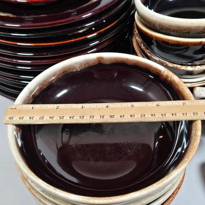LOT 25D: Large Collection of Pfaltzgraff and Other Named Brown Drip Pottery Ware