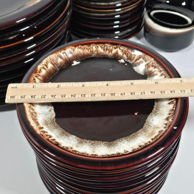 LOT 25D: Large Collection of Pfaltzgraff and Other Named Brown Drip Pottery Ware