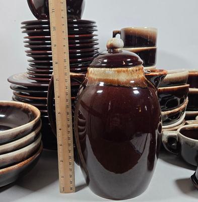 LOT 25D: Large Collection of Pfaltzgraff and Other Named Brown Drip Pottery Ware
