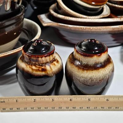 LOT 26D: Multiple Pieces of Pfaltzgraff and Other Named Brown Drip Pottery Ware