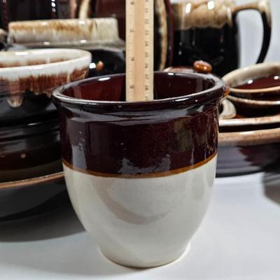 LOT 26D: Multiple Pieces of Pfaltzgraff and Other Named Brown Drip Pottery Ware