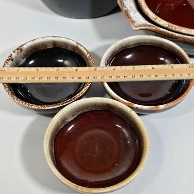 LOT 26D: Multiple Pieces of Pfaltzgraff and Other Named Brown Drip Pottery Ware