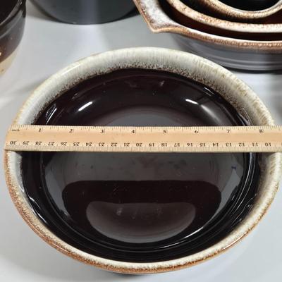 LOT 26D: Multiple Pieces of Pfaltzgraff and Other Named Brown Drip Pottery Ware
