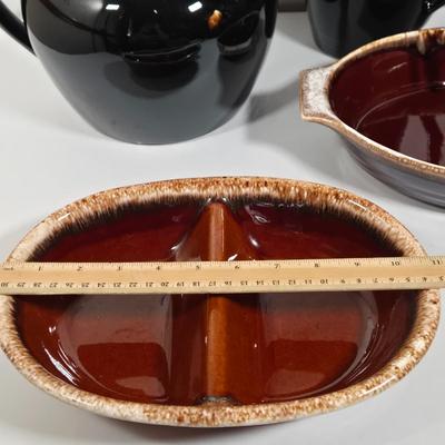 LOT 26D: Multiple Pieces of Pfaltzgraff and Other Named Brown Drip Pottery Ware