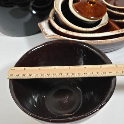 LOT 26D: Multiple Pieces of Pfaltzgraff and Other Named Brown Drip Pottery Ware