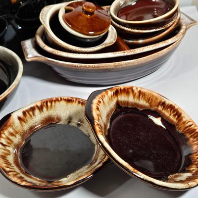 LOT 26D: Multiple Pieces of Pfaltzgraff and Other Named Brown Drip Pottery Ware