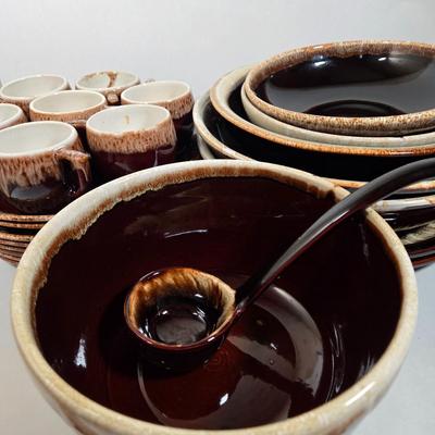 LOT 27D: Multiple Pieces of Pfaltzgraff and Other Named Brown Drip Pottery Ware