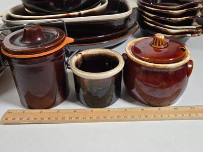LOT 28D: Various Pieces of Pfaltzgraff and Other Named Brown Drip Pottery Ware