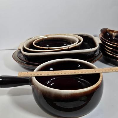 LOT 28D: Various Pieces of Pfaltzgraff and Other Named Brown Drip Pottery Ware