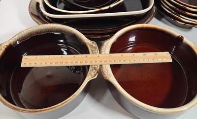 LOT 28D: Various Pieces of Pfaltzgraff and Other Named Brown Drip Pottery Ware