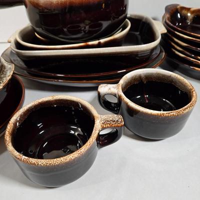 LOT 28D: Various Pieces of Pfaltzgraff and Other Named Brown Drip Pottery Ware