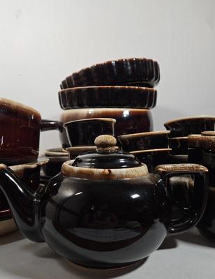 LOT 28D: Various Pieces of Pfaltzgraff and Other Named Brown Drip Pottery Ware