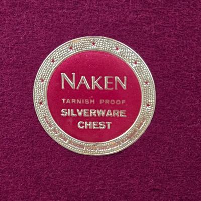 LOT 29D: Naken Gold Flatware Set in Wood Chest