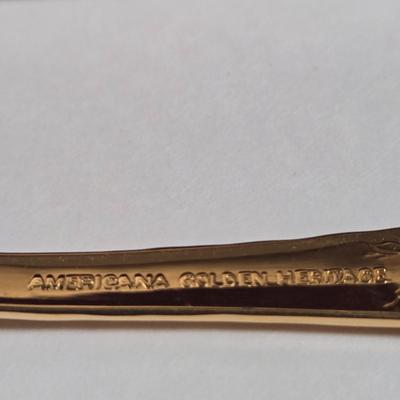 LOT 29D: Naken Gold Flatware Set in Wood Chest