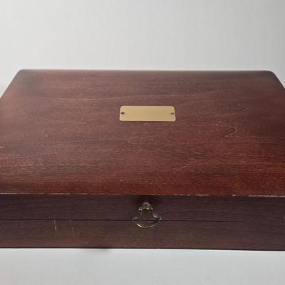 LOT 29D: Naken Gold Flatware Set in Wood Chest