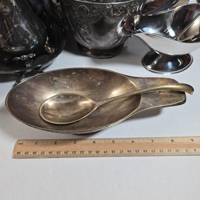 LOT 34D: Huge Lot of Silver Plated Pieces and More