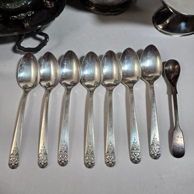 LOT 34D: Huge Lot of Silver Plated Pieces and More