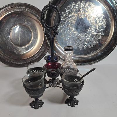 LOT 34D: Huge Lot of Silver Plated Pieces and More