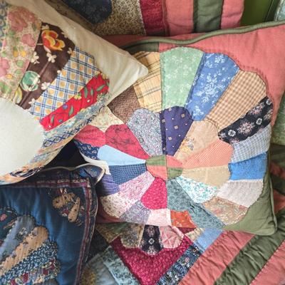 LOT 37D: Handmade Quilt and 3 Pillows