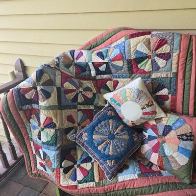 LOT 37D: Handmade Quilt and 3 Pillows