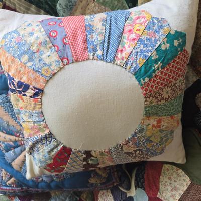 LOT 37D: Handmade Quilt and 3 Pillows